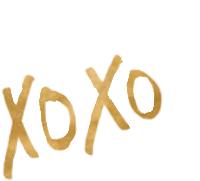 Xoxo Hugs And Kisses Metallic Gold Foil Black Framed (398x360), Png Download