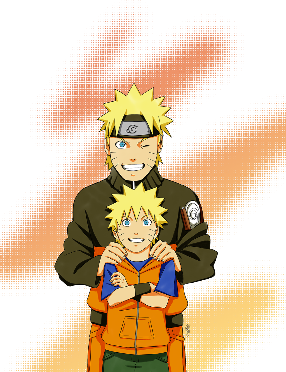 Yeah - Naruto Black And Orange (1000x1332), Png Download