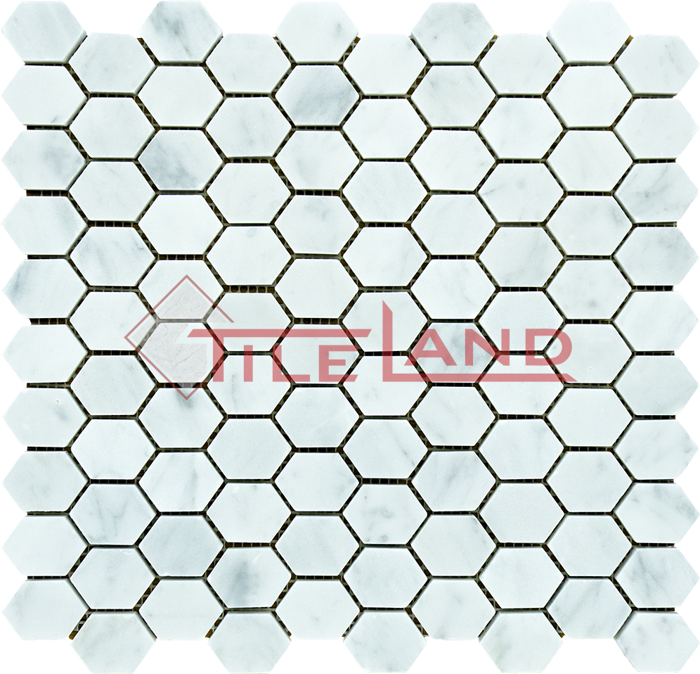 Carrara Flat Hex - Tar-mak Usa Honeycomb Hex Honed 1.25" X 1.25" Mosaic (1000x1000), Png Download