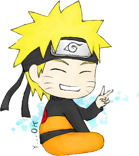 Naruto Uzumaki Chibi Head By The Mystifying M - Naruto Little (610x653), Png Download