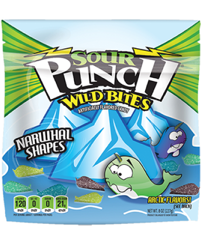 Sour Punch Wild Bites, Narwhal Shapes, 8oz Bag - Sour Punch Bites Boltz (775x579), Png Download