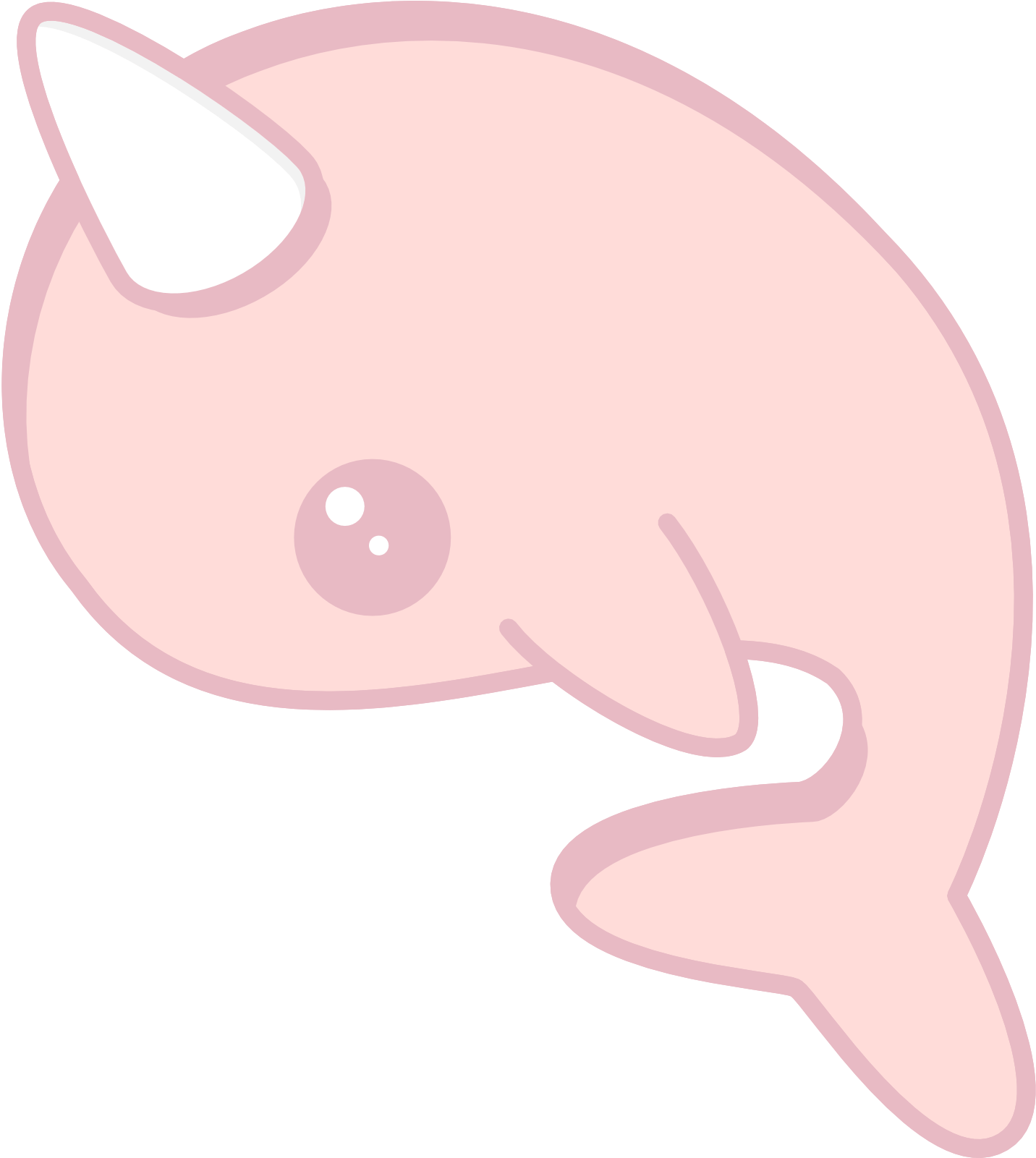 Kawaii Pink Narwhal - Narwhal (2100x1800), Png Download