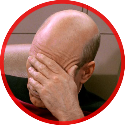 2 - Upvote - Negpalm - Star Trek - The Next Generation - Face Palm Refrigerator (400x400), Png Download