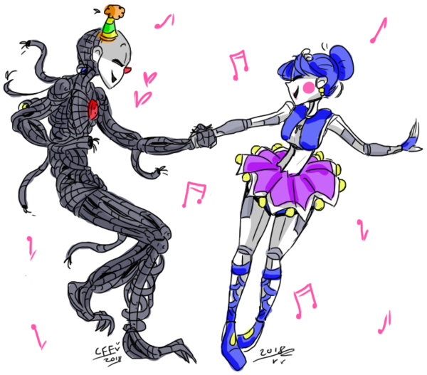 Ennard X Ballora - Fnaf Ennard X Ballora (600x527), Png Download