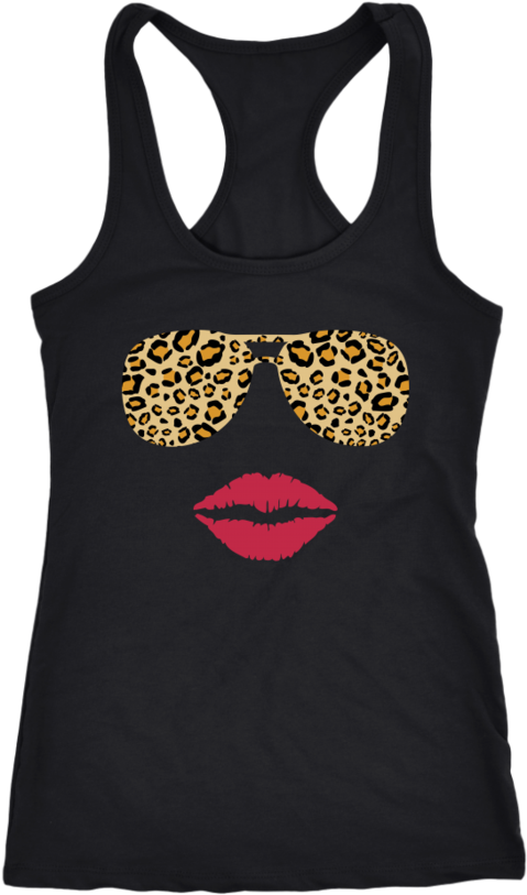 Leopard Sunglasses & Red Lips - Vinyl Boutique Shop Craft Adhesive Rainbow Leopards (900x900), Png Download