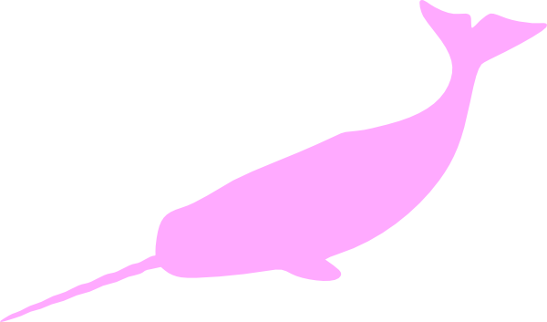 Small - Narwhal Stencil (600x353), Png Download
