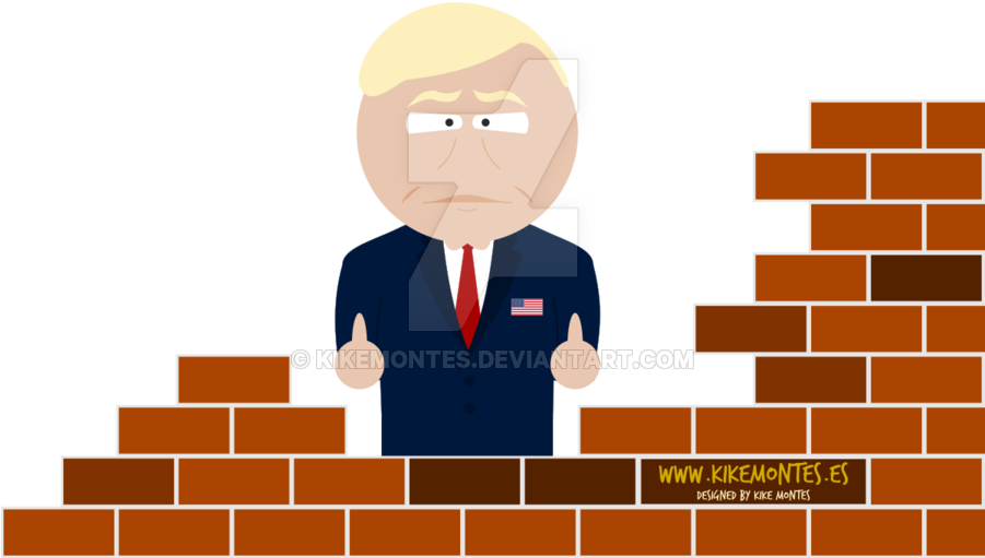 The By Kikemontes On - The Trump Wall (900x663), Png Download