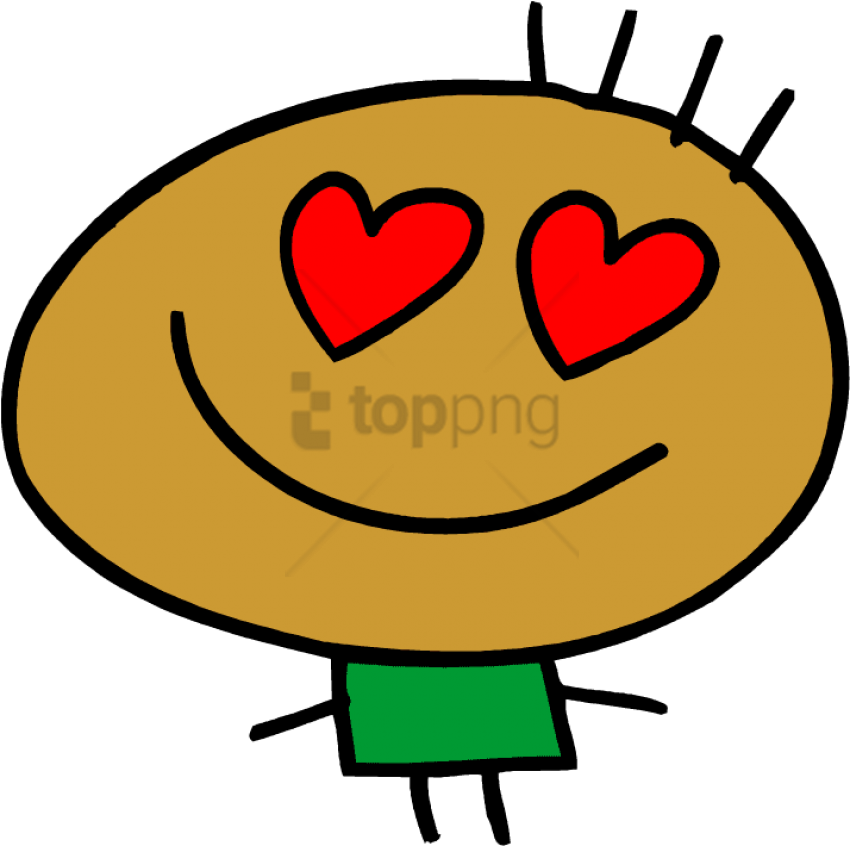 28 Collection Of Heart Eyes Clipart - Heart Eyes Stick Figure (750x717), Png Download