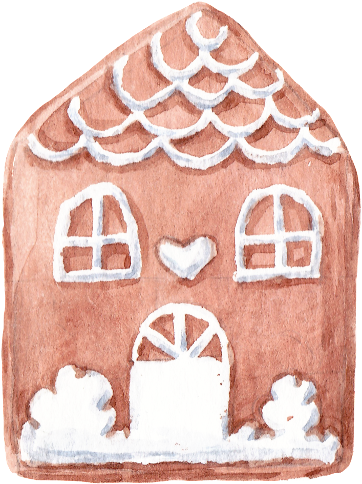 Hand Painted Winter Simple House Png Transparent - Ginger Snap (1024x1214), Png Download