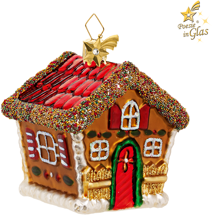 Gingerbread House With Beads - Gingerbread House Transparent (1000x1000), Png Download