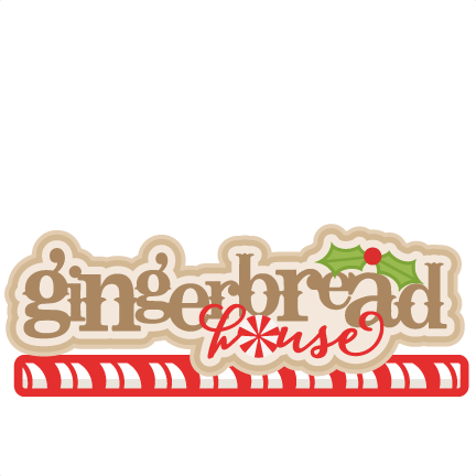 Gingerbread House Title Scrapbook Clip Art Christmas - Gingerbread House Word Clipart (432x432), Png Download
