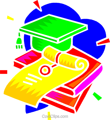 Diploma, Livros, Formatura Livre De Direitos Vetores - Graduation (441x480), Png Download