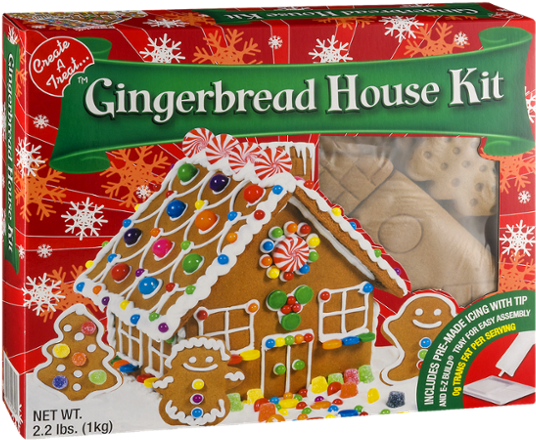 Ez Build Gingerbread House Kit (600x600), Png Download