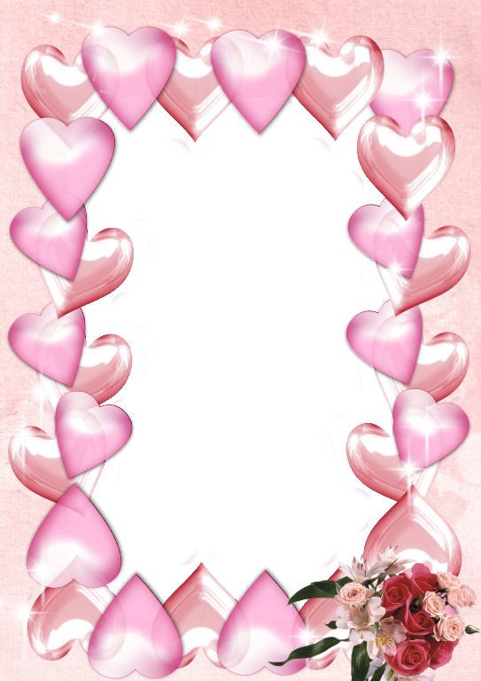 Molduras Para Fotos Png Grátis - Marcos Corazones Vertical Png (543x768), Png Download