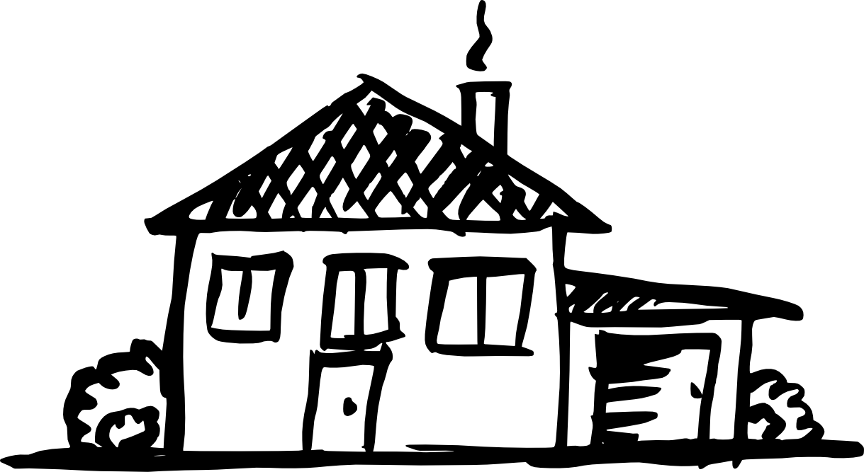 House Plan Home Drawn Transprent Png Free - House Black And White Transparent (1219x667), Png Download