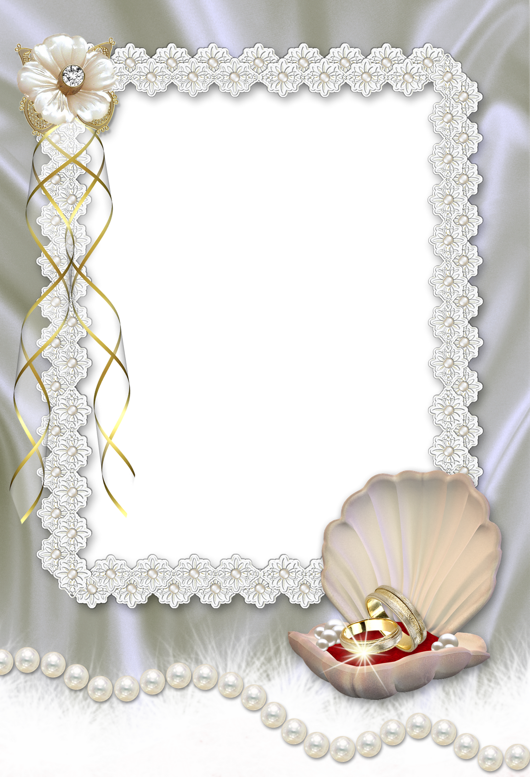 Marcos Gratis Para Fotos - Silver Wedding Frame Png (546x800), Png Download