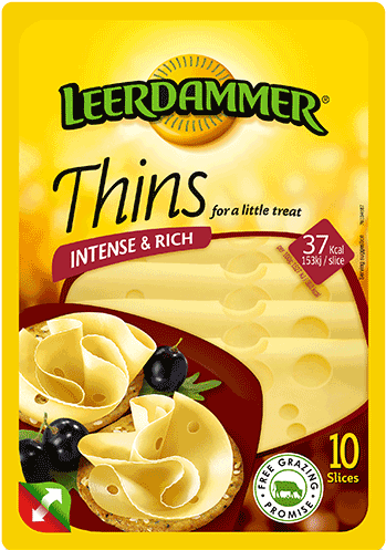 Thin, Natural Cheese Slices Rich & Intense - Leerdammer Thin (500x500), Png Download