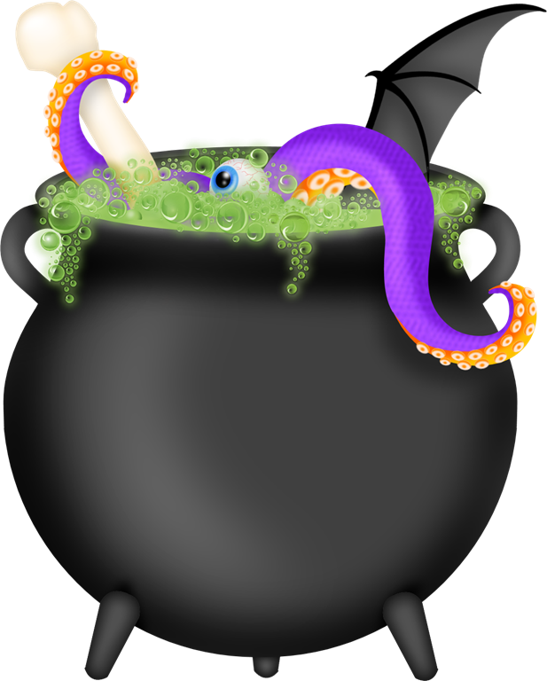 28 Collection Of Witch With Cauldron Clipart Free - Niedliche Hexe-beine Halloween Des Kürbis-baby-n Karte (617x768), Png Download