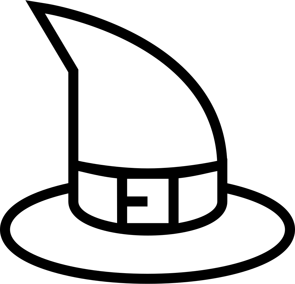 Halloween Witch Hat Outline - Witch Hats Halloween Drawings (980x944), Png Download