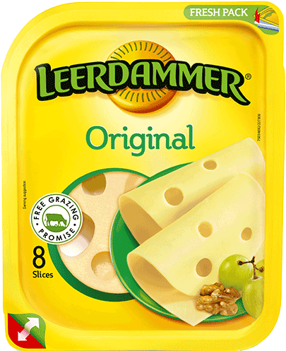 Original Natural Cheese Slices - Leerdammer Cheese (500x500), Png Download