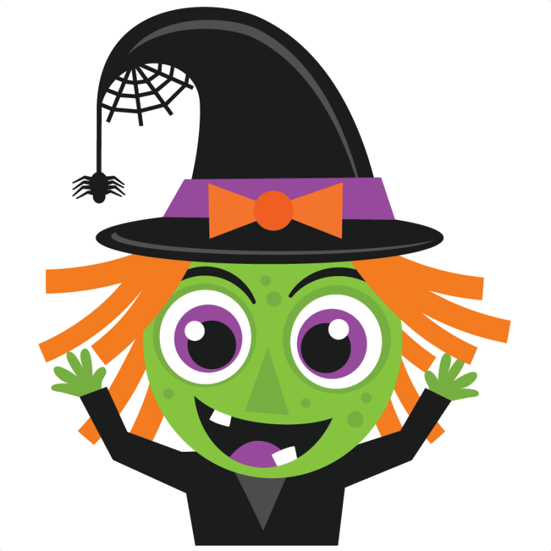 Halloween Witch Svg Scrapbook Cut File Cute Clipart - Cute Witch Clipart (800x800), Png Download