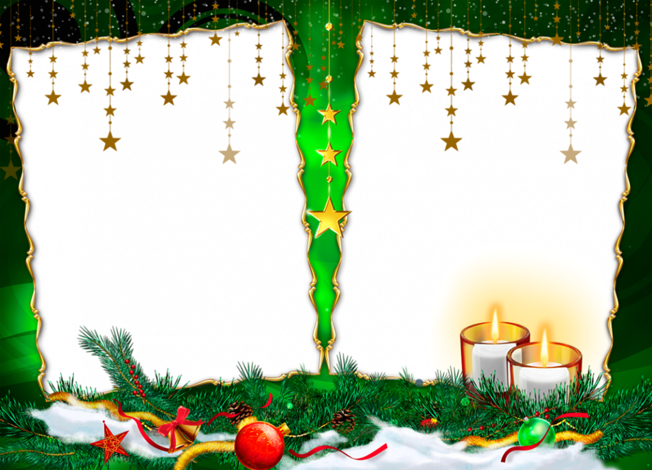 Bonecos De Neve - Marco Para Dos Fotos Navideñas (950x685), Png Download