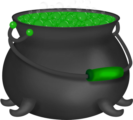 Halloween Green Witch Cauldron Clipart - Witch Cauldron Clip Art (525x419), Png Download
