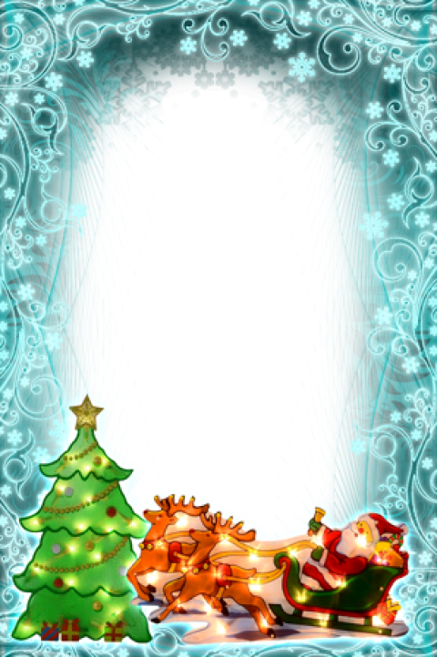 Natal Em Tons De Azul-turquesa - Christmas Decoration Metallic Light Up Sign Santa (298x448), Png Download