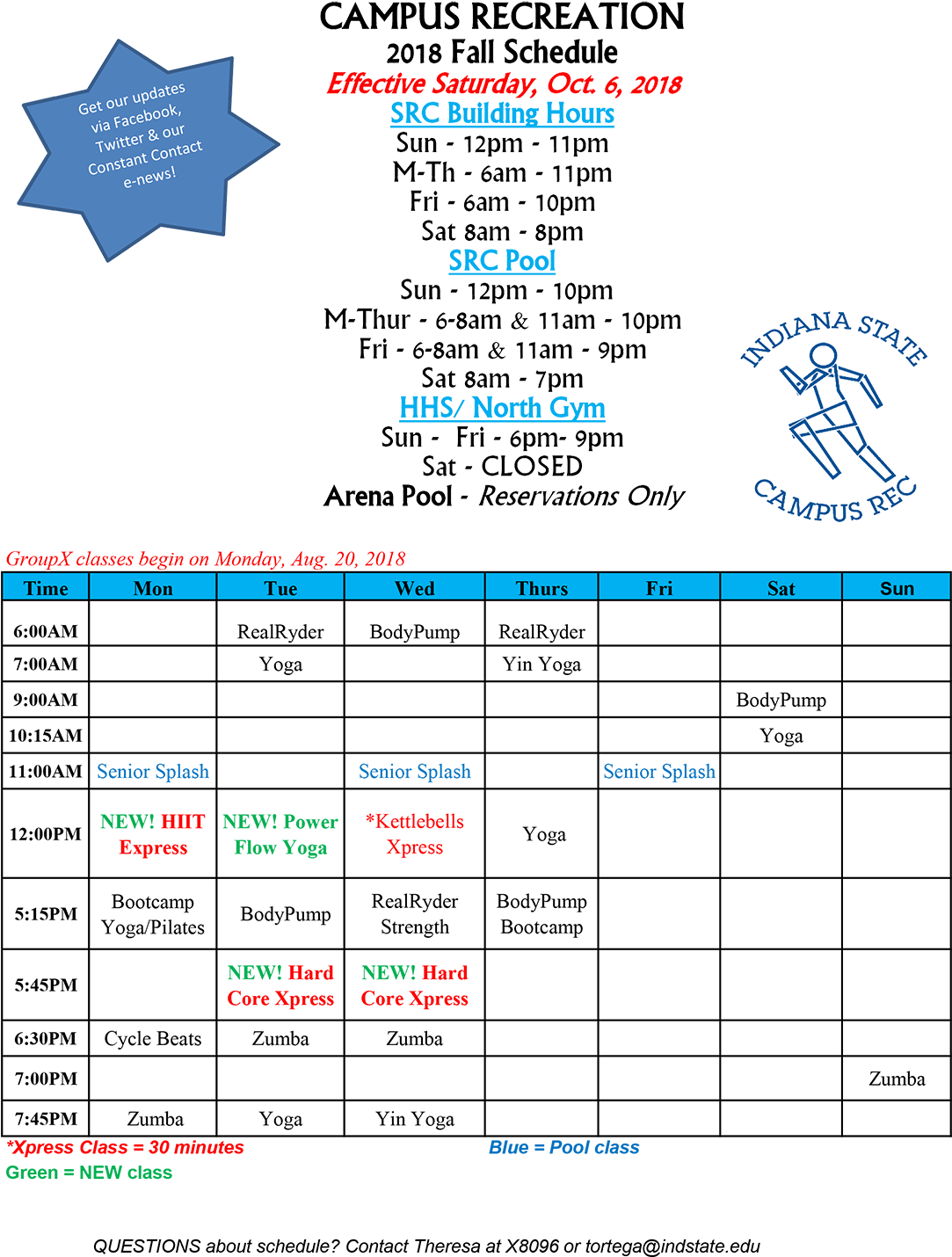 Campus Rec Fall 2018 Schedule Update 6oct2018 - 医療 費 明細 書 書き方 (1100x1480), Png Download