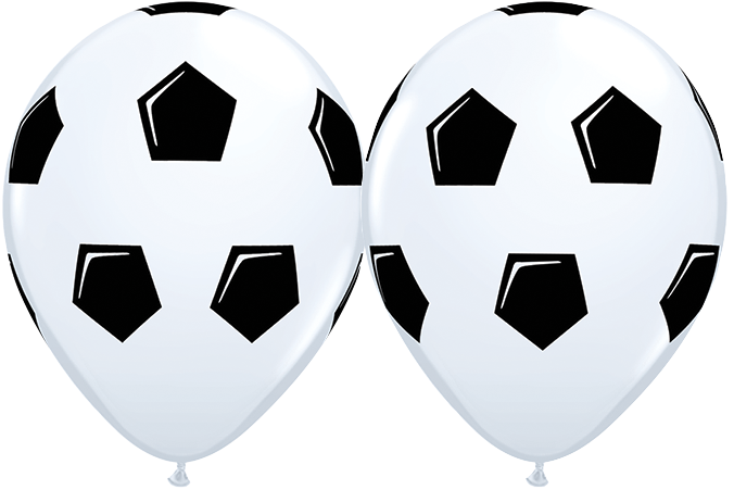 10 X Globos Látex 11 Balon De Fútbol Soccer Qualatex - Soccer Ball Balloon Png (676x451), Png Download