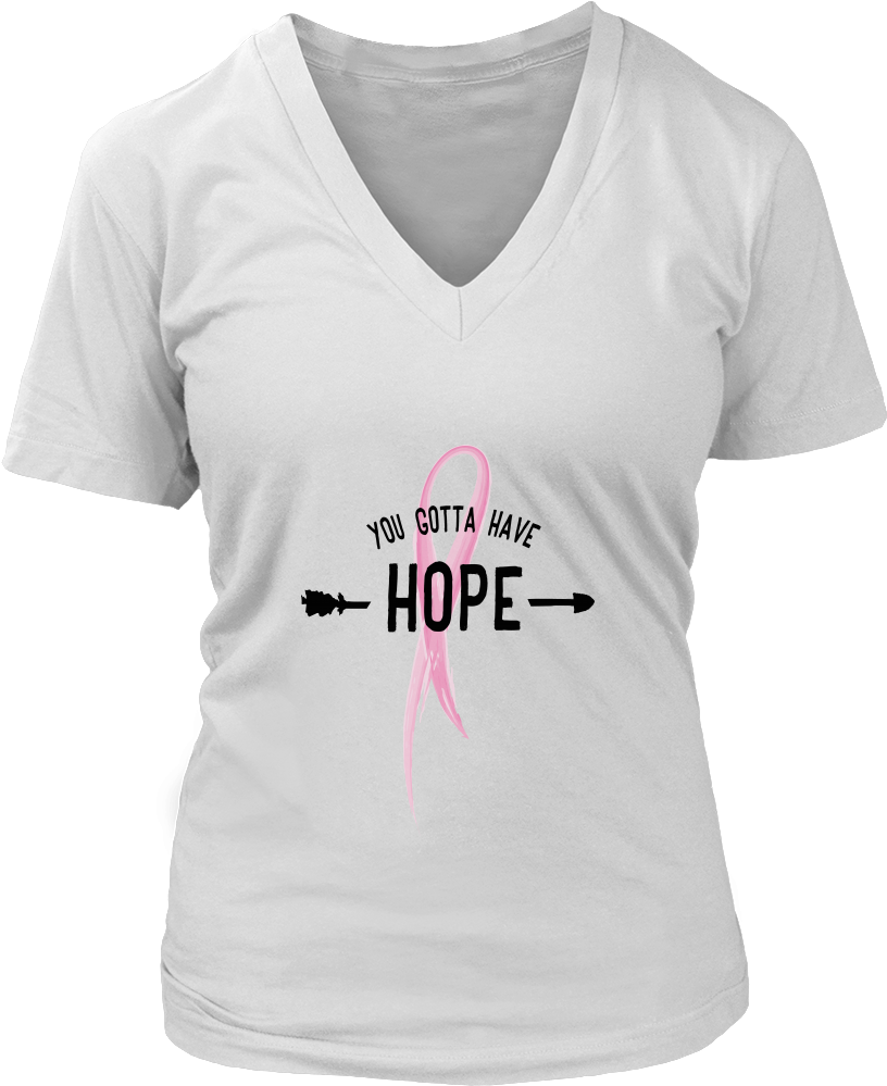 Breast Cancer Awareness - Stand With Rex 2016 (ladies) - District Womens V-neck (1000x1000), Png Download