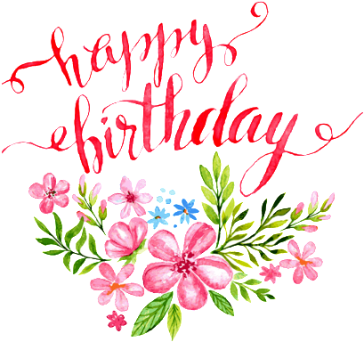 Feliz Cumpleaños Psd - Happy Birthday Water Color (1024x1024), Png Download