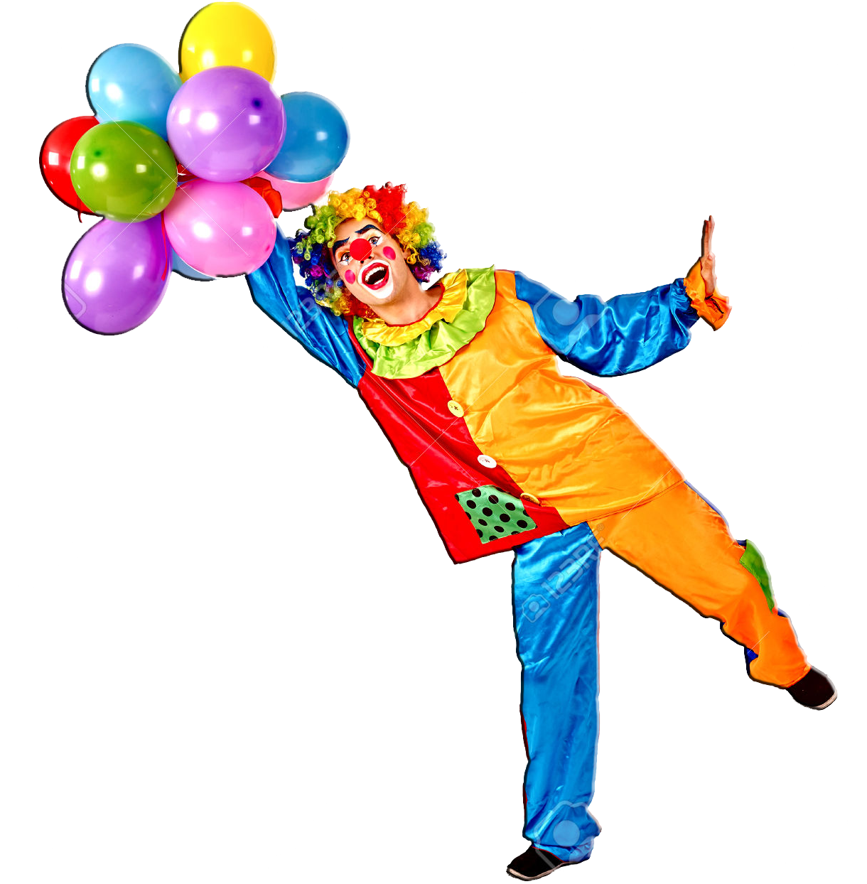 Cumpleaños Png-3 - Clown And Balloons (1272x1300), Png Download