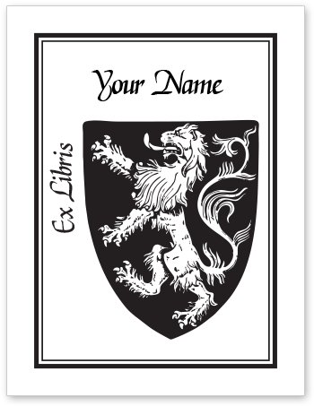 Rampant Lion Bookplate • Ex Libris Your Name • White - Complete Guide To Heraldry By Arthur Charles Fox-davies (480x480), Png Download
