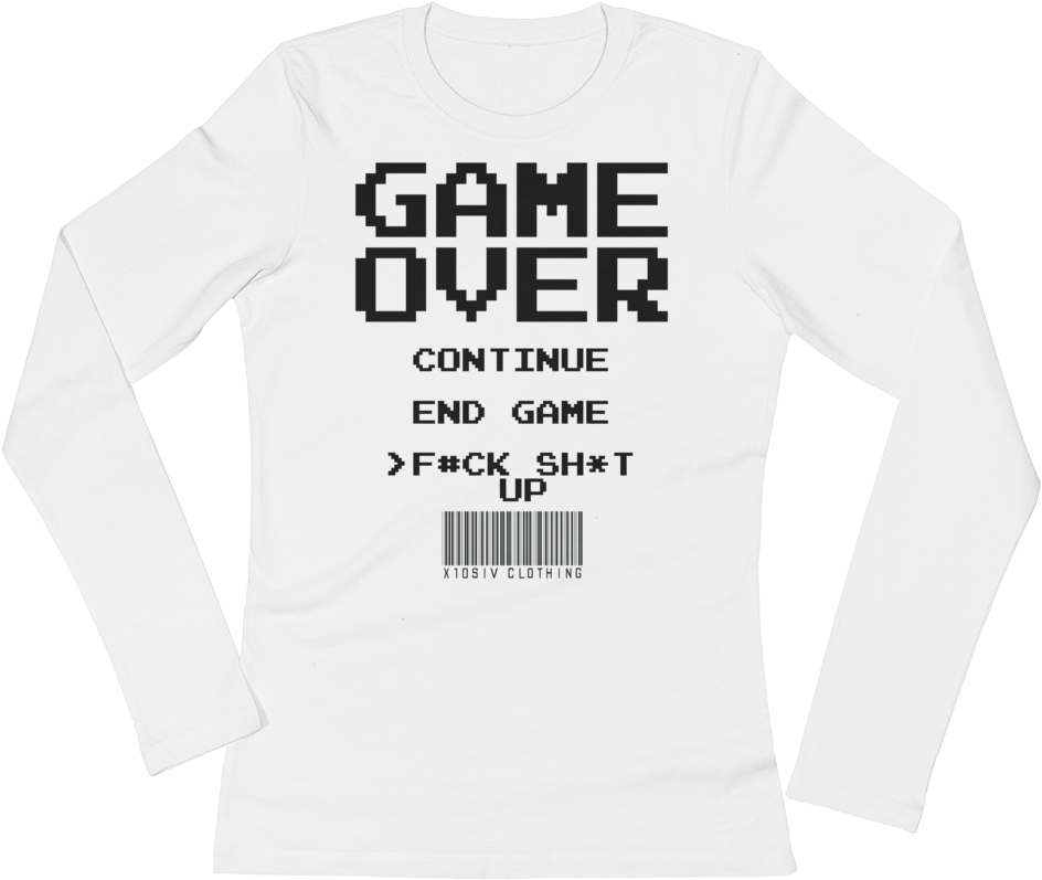 Game Over Women's Long Sleeve T-shirt - Double Jumpers #4 (1000x1000), Png Download
