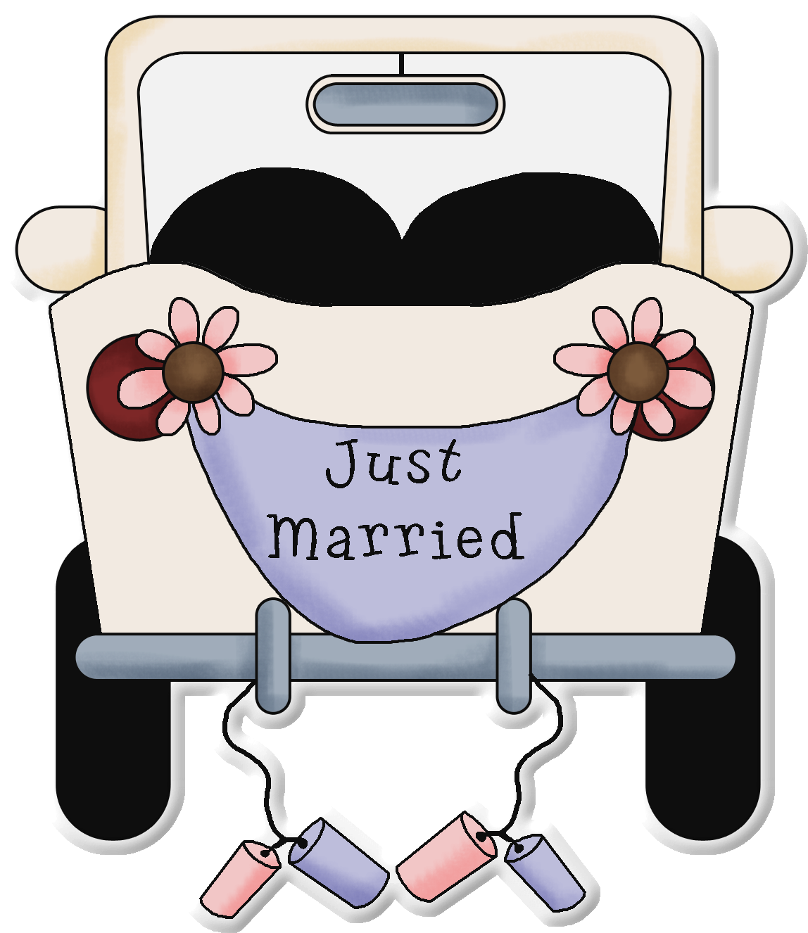 Download Photo By Selmabuenoaltran Just Married Car With Banner And Cans Card Png Image With No Background Pngkey Com