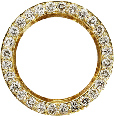 Borda Ouro Strass Redonda - Borda Ouro Png (395x400), Png Download