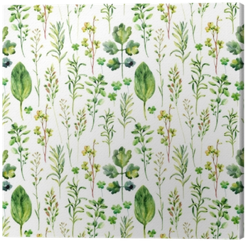 Watercolor Meadow Weeds And Herbs Seamless Pattern - Meadow Weed Watercolor (400x400), Png Download