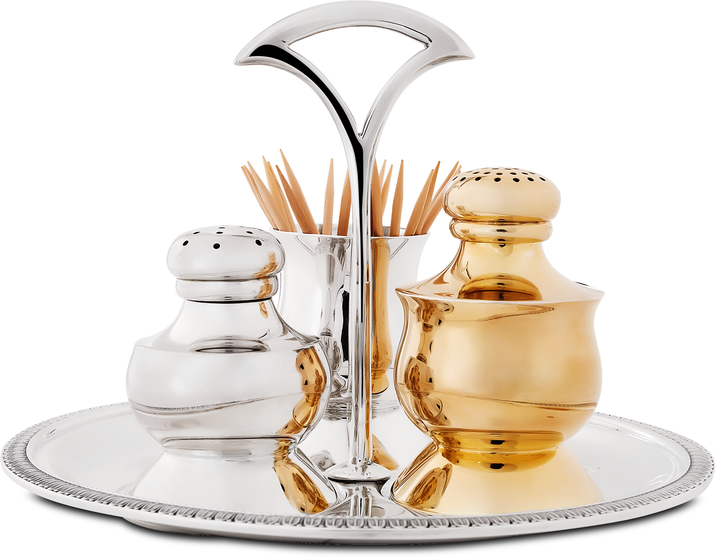 Jarosinski & Vaugoin Silver Empire Round Salt, Pepper, - Brass (3000x2000), Png Download