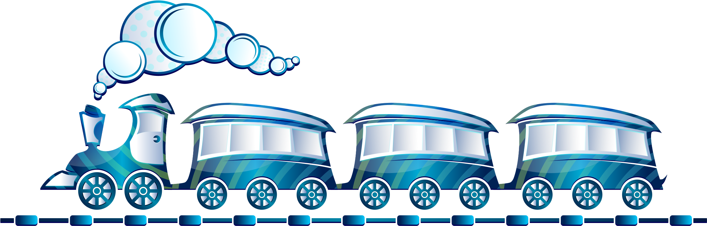 Download Subway Clipart Blue Train - Long Blue Train Cartoon PNG Image with  No Background 