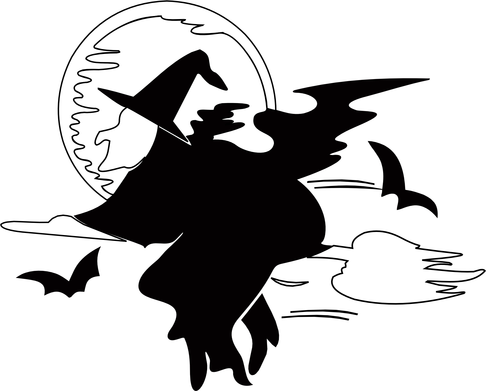 Harvest Moon Clipart Haloween - Witch Clip Art (1969x1588), Png Download