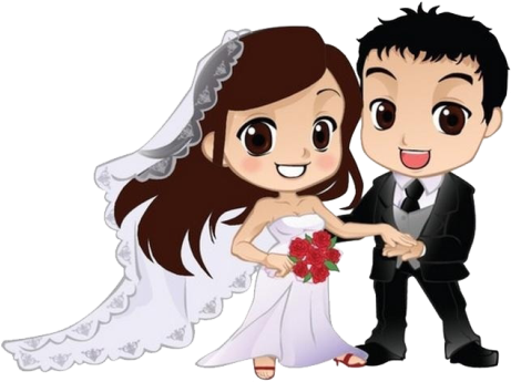 Imagens Png De Noivos Casamento - Noivos Desenho Para Convite (491x350), Png Download