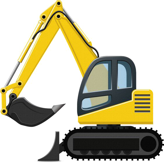 Excovator Clipart Back Hoe - Construction Clipart (564x561), Png Download