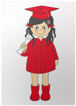 Niña Con Traje Y Diploma De Graduación Poster • Pixers® - Kids Graduation Art Clips (400x400), Png Download