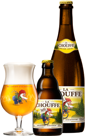 Tilt The Glass Slightly And Pour Out The Beer - La Chouffe Blond Ale (329x500), Png Download