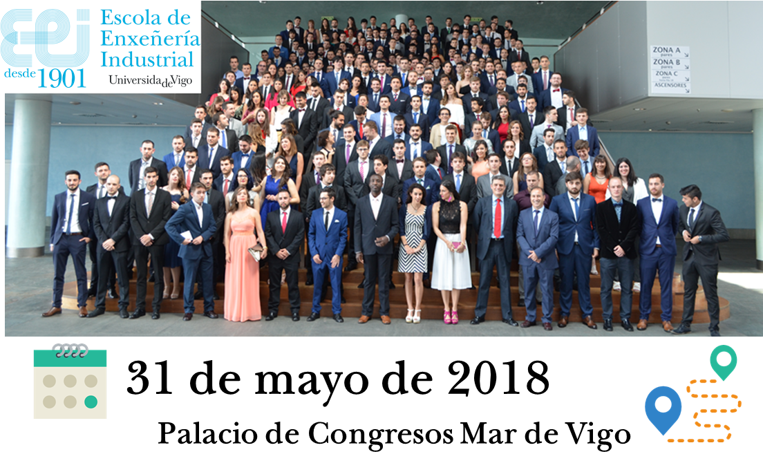 Cabecera Graduacion - Ingeniería Industrial Graduacion Ingenieros Vigo 2018 (1103x681), Png Download