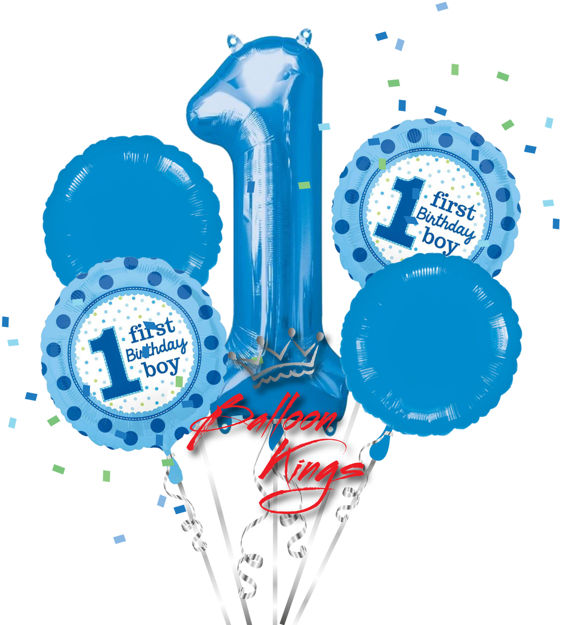 1st Birthday Boy Bouquet Balloon Kings - First Birthday Images For Boy (1280x1280), Png Download