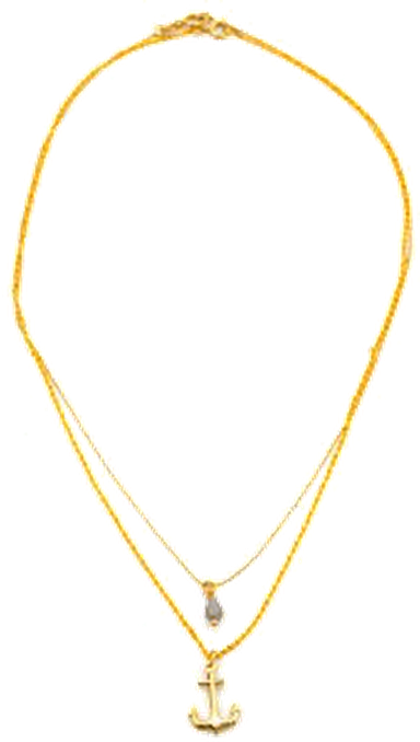 Cadenas Ancla Gota Cristal - Cadena De Oro Para Mujer Png (384x678), Png Download