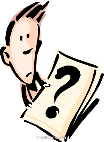 Cartoon Hombre Con Signo De Interrogación Libres De - Question Mark Clip Art (350x480), Png Download