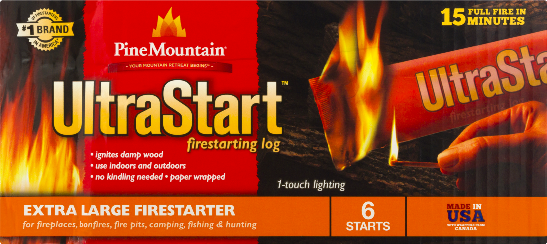 Pine Mountain Firestarters Ultrastart Firestarting (1800x1800), Png Download